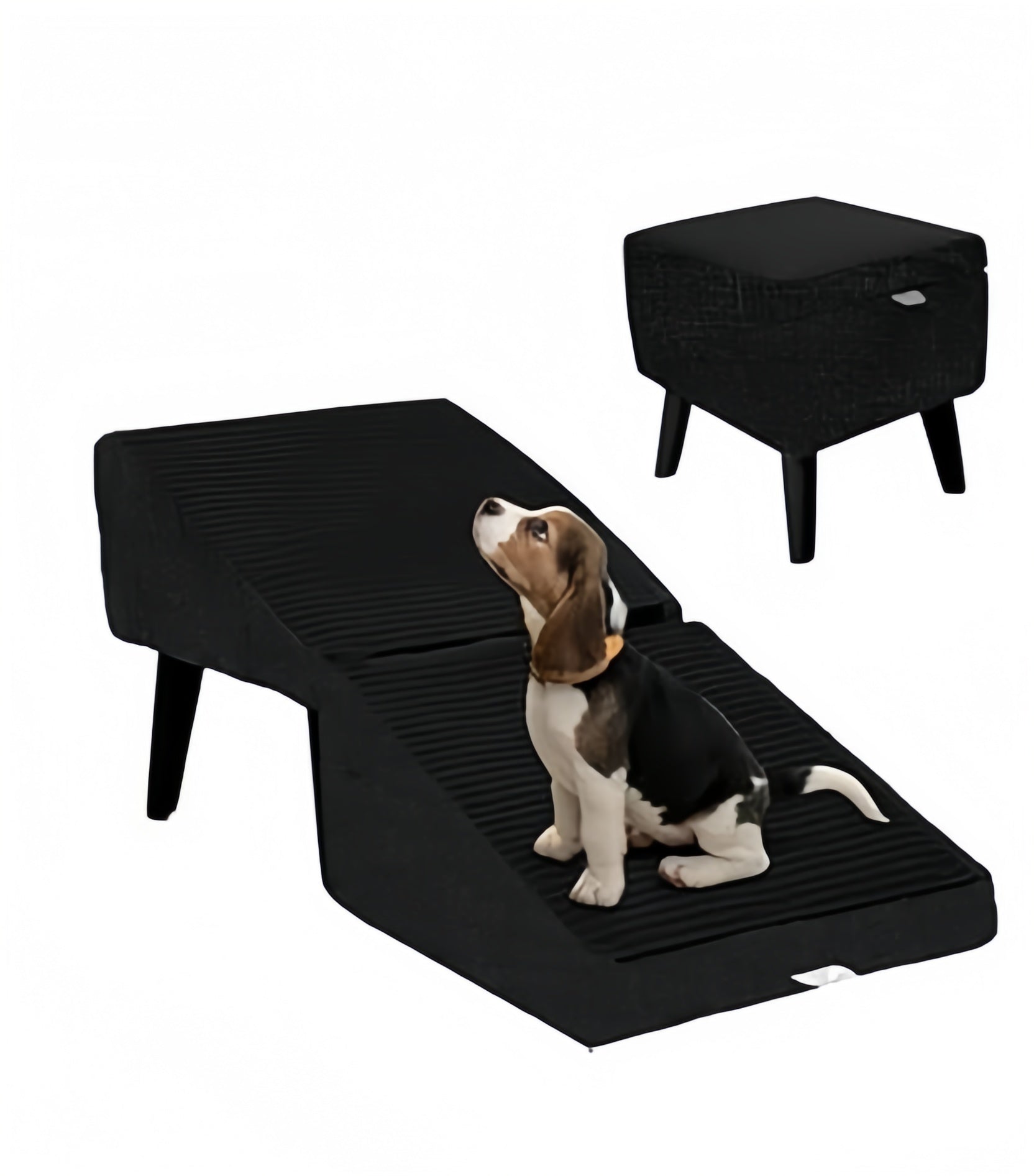 🐶 Give Your Pup Royal Access – Ramp + Ottoman Inside! 👑